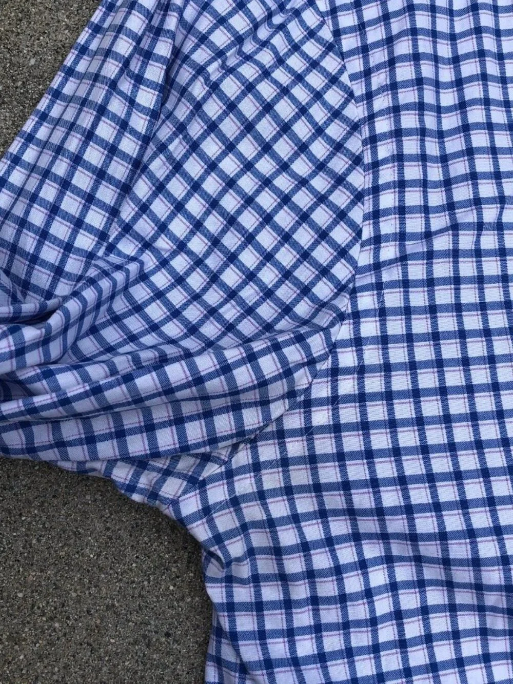 MICHAEL KORS Button Down Dress Shirt Mens 16.5 - 32/33 Check Blue Long Sleeve